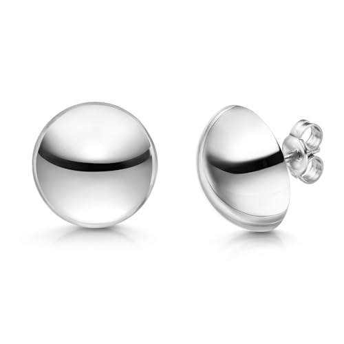 MATERIA Damen Mädchen Ohrstecker Kugel rund - 925 Silber Ohrringe klein 4 6 8 10 12mm mit Geschenk-Box SO-88-MA_Ø 12mm von MATERIA by Matthias Wagner