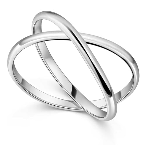 MATERIA Damen Ring 925 Sterling Silber Wickelring breit filigran Schmuck Silberring mit Geschenk Box SR-78-Gr 59 von MATERIA by Matthias Wagner