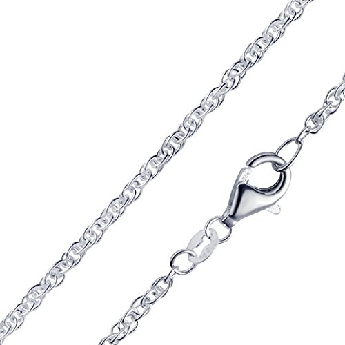 MATERIA Doppel Ankerkette Silber 925-2mm Damen Halskette Silber 5,0g in 40 45 50 60 70 cm #K41, Länge Halskette:40 cm von MATERIA by Matthias Wagner