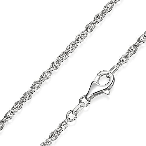 MATERIA Doppel Ankerkette Silber 925-2mm Damen Halskette Silber 5,0g in 40 45 50 60 70 cm #K41, Länge Halskette:50 cm von MATERIA by Matthias Wagner