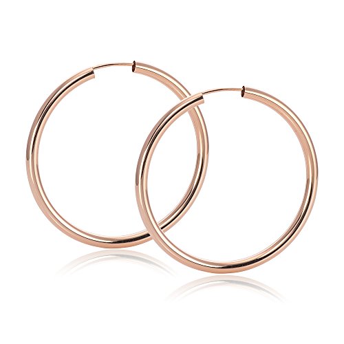 MATERIA by Matthias Wagner Rosegold Creolen Silber 925 38mm Gold Ohrringe Damen Schmuck flexibel in Geschenk-Box SO-362 von MATERIA by Matthias Wagner