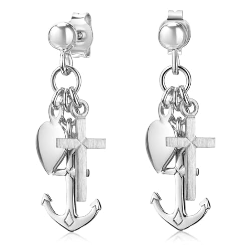 MATERIA Glaube Liebe Hoffnung Ohrringe Silber 925 SPEME - Anker Kreuz Herz Ohrstecker inkl. Box #SO-251 MATERIA Glaube Liebe Hoffnung Ohrringe Silber 925 SPEME - Anker Kreuz Herz Ohrstecker inkl. Box #SO-251 von MATERIA by Matthias Wagner