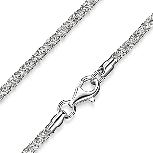 MATERIA Halskette Damen Silber 925 - Fuchsschwanz Collier 3mm gedreht K83_60cm von MATERIA by Matthias Wagner