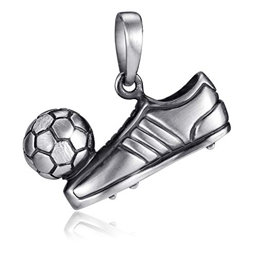 Materia Fußball Anhänger Silber 925 Herren Schmuck KA-70-Antik von MATERIA by Matthias Wagner