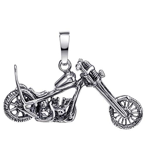 MATERIA Herren Kettenanhänger Motorrad Bike aus 925 Sterling-Silber massiv Herrenschmuck antik oxidiert KA-284 von MATERIA by Matthias Wagner