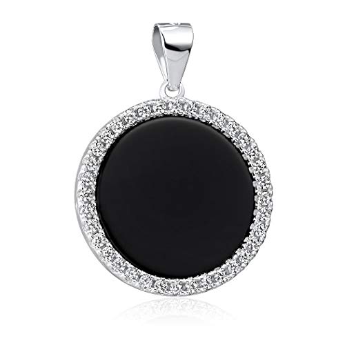 MATERIA Kettenanhänger rund Onyx Edelstein - Sterling Silber 925 rhodiniert KA-456-Onyx_ohne Kette MATERIA Kettenanhänger rund Onyx Edelstein - Sterling Silber 925 rhodiniert KA-456-Onyx_ohne Kette von MATERIA by Matthias Wagner