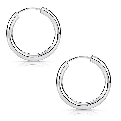 Materia Kleine Creolen Silber 925 - Damen Kinder Herren Ohrringe rund Creole 20mm mini SO-62 von MATERIA by Matthias Wagner