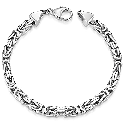 MATERIA Königskette Silber Herren Armband 19cm 5,4mm 31,5g diamantiert rhodiniert SA-10-19 cm von MATERIA by Matthias Wagner