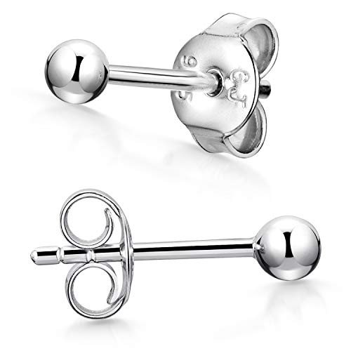 Materia Ohrringe Silber 925 Stecker klein - 4mm Damen Herren Ohrstecker Kugel zweites Ohrloch Ohr-Piercings SO-434-4mm von MATERIA by Matthias Wagner