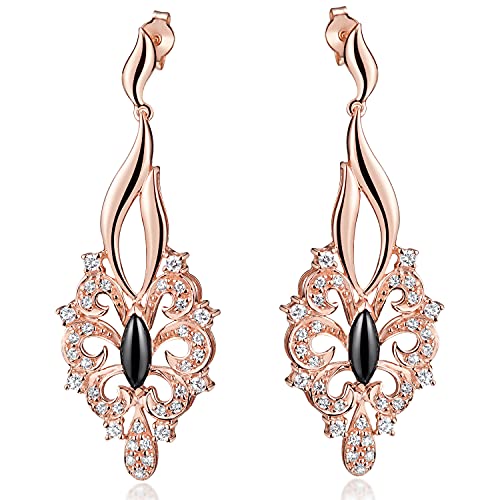 Materia Edelstein Ohrringe hängend - Onyx Ohrstecker 925 Silber mit Zirkonia rhodiniert Rosegold vergoldet SO-321-Rose Materia Edelstein Ohrringe hängend - Onyx Ohrstecker 925 Silber mit Zirkonia rhodiniert Rosegold vergoldet SO-321-Rose von MATERIA by Matthias Wagner