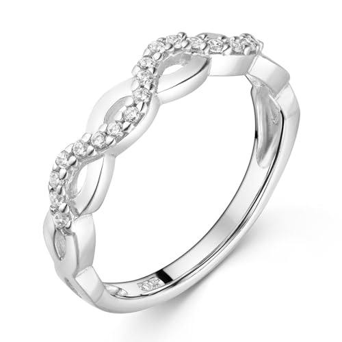 MATERIA Ring geflochten Silber 925 - Damen Ewigkeit Ring Sterlingsilber SR-93-51 von MATERIA by Matthias Wagner