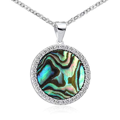 MATERIA Runder Kettenanhänger Perlmutt Silber 925 - Damen mit Zirkonia Steinen mit 45 cm Halskette KA-456-Perlm_K97-45 MATERIA Runder Kettenanhänger Perlmutt Silber 925 - Damen mit Zirkonia Steinen mit 45 cm Halskette KA-456-Perlm_K97-45 von MATERIA by Matthias Wagner