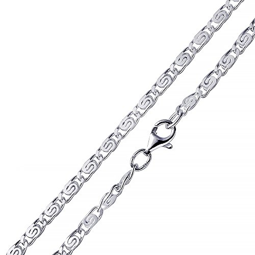 MATERIA S-Panzerkette Silber 925 Kette diamantiert 5mm - Männer Herren Halskette rhodiniert Herrenschmuck in Box K113-55 cm von MATERIA by Matthias Wagner