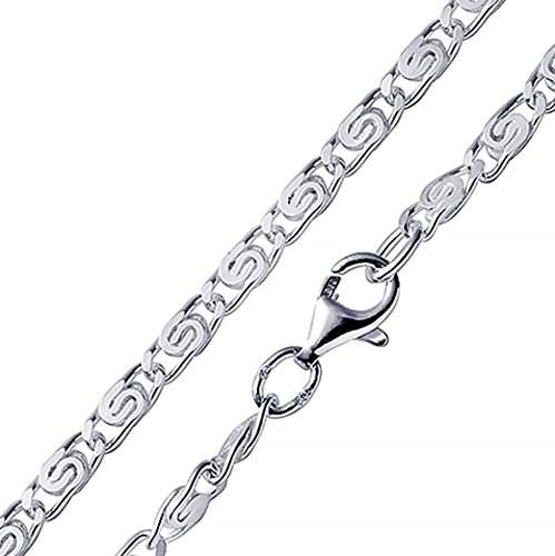MATERIA S-Panzerkette Silber 925 Kette diamantiert 5mm - Männer Herren Halskette rhodiniert Herrenschmuck in Box K113-70 cm von MATERIA by Matthias Wagner