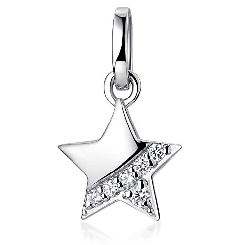 MATERIA Stern Anhänger Silber 925 - Kinder Kettenanhänger Zirkonia KA-271_Ohne Kette von MATERIA by Matthias Wagner