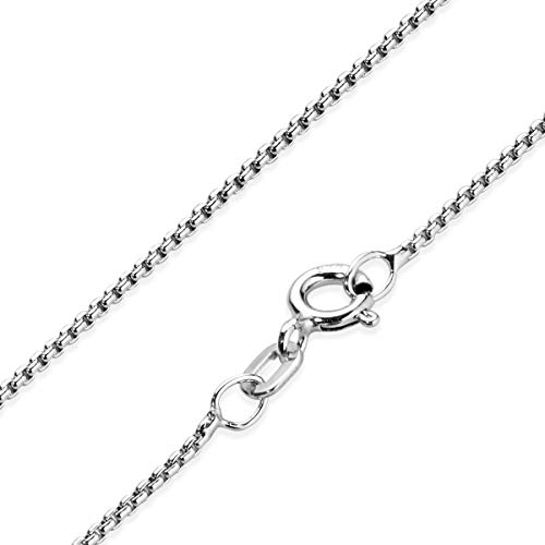 MATERIA Venezianerkette Silber 925 rhodiniert 60 cm - Damen Silberkette 1,2mm rund Halskette für Frauen in Etui K102-60 von MATERIA by Matthias Wagner