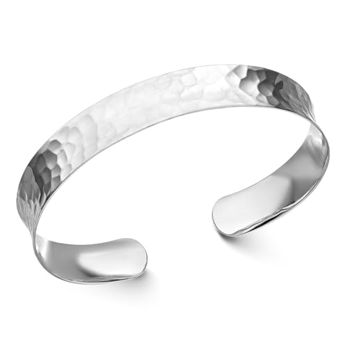 MATERIA by Matthias Damen Armreif Silber 925 breit offen - Armband gehämmert Armspange SA-18 von MATERIA by Matthias Wagner