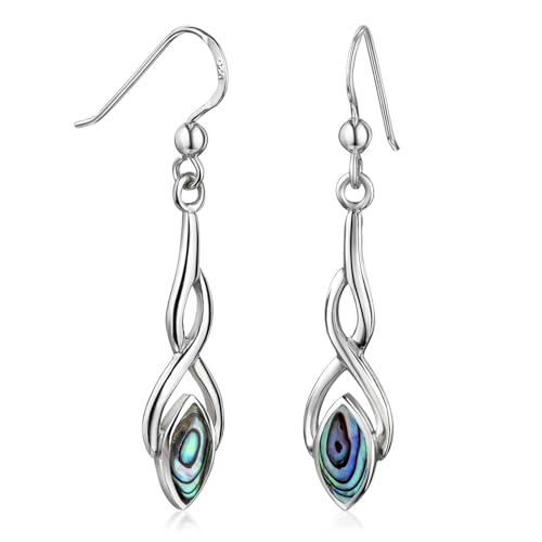 MATERIA by Matthias Wagner Abalone Ohrhänger keltisch - 925 Sterling Silber Perlmutt grün SO-124 von MATERIA by Matthias Wagner