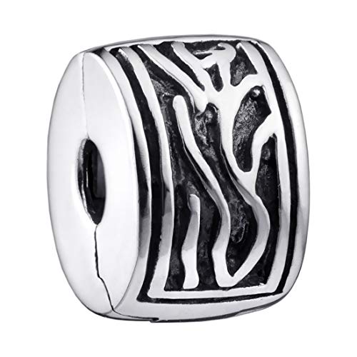 MATERIA by Matthias Wagner Bead Charm Clip Wellen Silber 925 antik - Clip Stopper für Beads Armbänder und Ketten 441 von MATERIA by Matthias Wagner