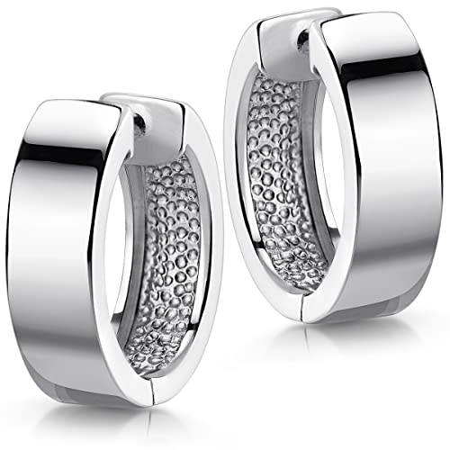 MATERIA Creolen Ohrringe 18mm Silber - 925 rhodiniert 5mm breit Damen Herren SO-376 von MATERIA by Matthias Wagner
