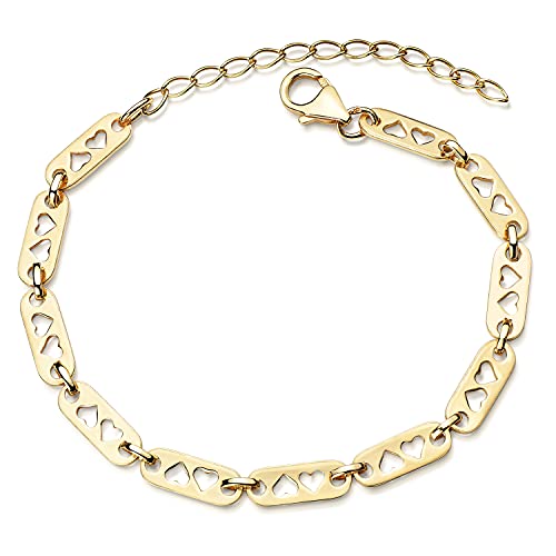 MATERIA by Matthias Wagner Damen Armband gold mit Herzen aus 925 Silber vergoldet 17,5-22cm SA-139 von MATERIA by Matthias Wagner