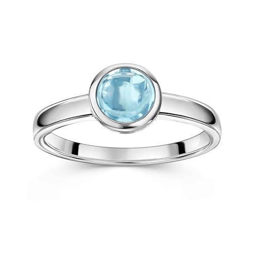 Materia Blautopas Ring Silber 925 - Edelstein Schmuck Damen SR-28-58 von MATERIA by Matthias Wagner