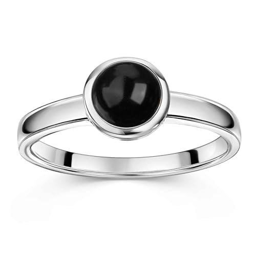 Materia Edelstein Ring Silber 925 Onyx schwarz SR-22-56 von MATERIA by Matthias Wagner