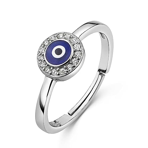 MATERIA by Matthias Wagner Evil Eye Ring Silber 925 Damen - Offene Zirkonia Ringe SR-21 von MATERIA by Matthias Wagner