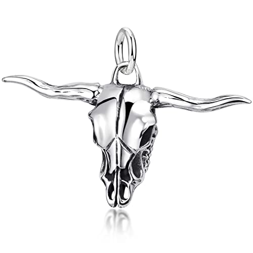 MATERIA by Matthias Wagner Herren Kettenanhänger Schädel Stierschädel 12,35g aus 925 Sterling-Silber antik KA-178 von MATERIA by Matthias Wagner