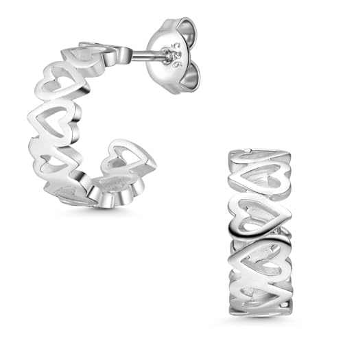 MATERIA by Matthias Wagner Herz Creolen Silber 925 - Damen Ohrstecker Ohrring Herzen SO-150 von MATERIA by Matthias Wagner