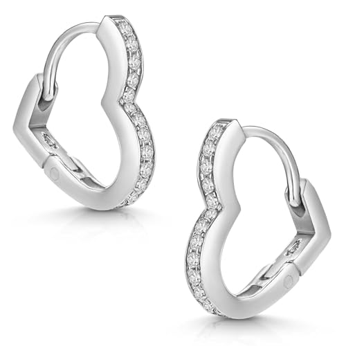 MATERIA by Matthias Wagner Herz Creolen Zirkonia Silber 925 Damen Ohrring klein SO-322 von MATERIA by Matthias Wagner