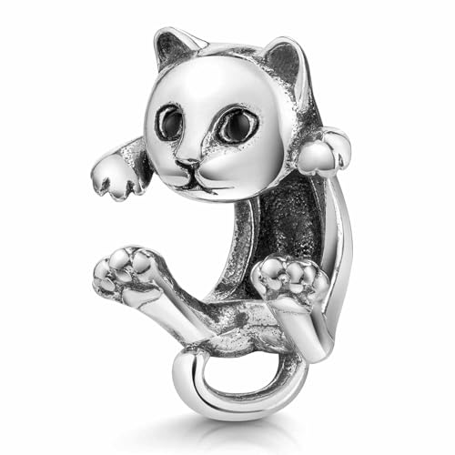 MATERIA by Matthias Wagner Katze Bead Charm 925 Silber Schmuck für Armband #25 von MATERIA by Matthias Wagner
