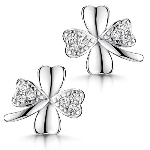 MATERIA by Matthias Wagner Kleeblatt Ohrstecker Silber 925 - Damen Ohrringe Zirkonia SO-77 von MATERIA by Matthias Wagner