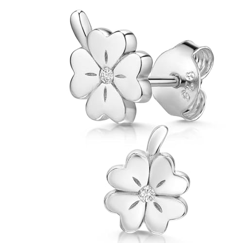 MATERIA by Matthias Wagner Kleeblatt Ohrstecker Silber 925 Glück Klee Zirkonia SO-213 von MATERIA by Matthias Wagner