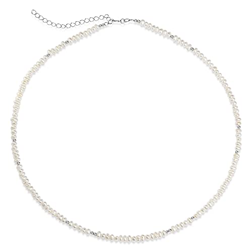 MATERIA by Matthias Wagner Perlenkette Damen Silber 925 Collier - Süßwasserperlen Schmuck CO-53 von MATERIA by Matthias Wagner