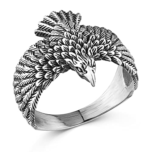 Materia Adler Ring Herren 925 Silber Siegelring Männer Gothic Schmuck SR-3-59 von MATERIA by Matthias Wagner