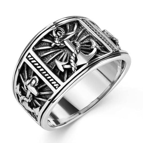 Materia Anker Ring Herren 925 Silber massiv - Maritimer Schmuck SR-4-67 von MATERIA by Matthias Wagner