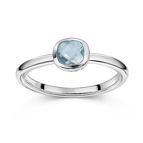 Materia Blautopas Ring Silber 925 - Edelstein Schmuck Damen SR-9-54 von MATERIA by Matthias Wagner