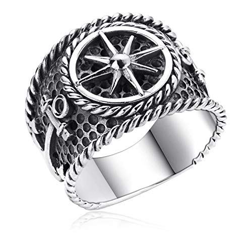 Materia Breiter Herrenring Nautischer Stern - 925 Silber Ring Herren SR-36-65 von MATERIA by Matthias Wagner