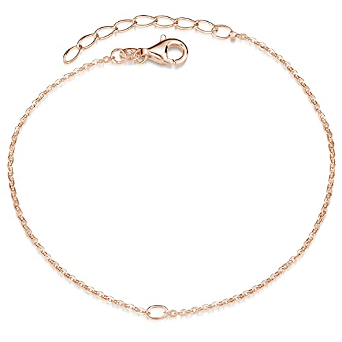 Materia Charms Armband Silber 925 - Ankerkette Rosegold Damen SA-123-Rose von MATERIA by Matthias Wagner