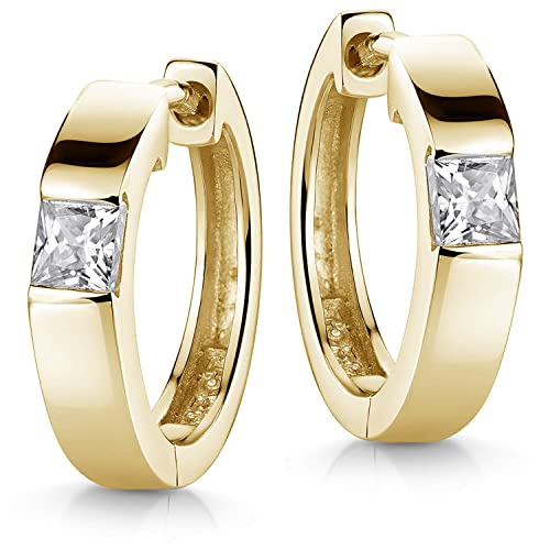 Materia Creolen Gold Silber 925 Damen Zirkonia Ohrringe SO-432-Gold von MATERIA by Matthias Wagner