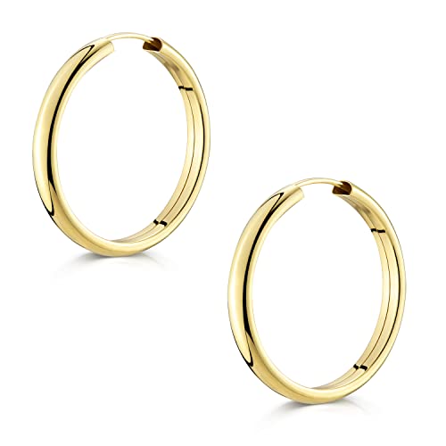 Materia Damen Creolen Silber 925 vergoldet 4mm breit 30mm Durchmesser SO-81 von MATERIA by Matthias Wagner