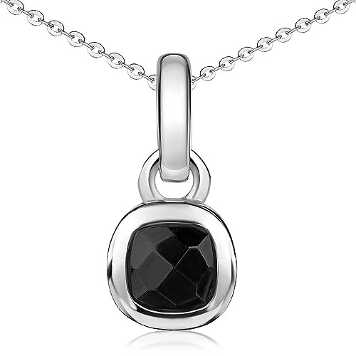 Materia Damen Kette Silber 925 mit Onyx Edelstein KA-248-Schwarz_K141 von MATERIA by Matthias Wagner