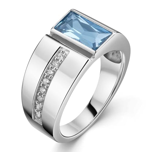 Materia Damen Ringe Silber 925 breit Zirkonia blau SR-151-51 von MATERIA by Matthias Wagner