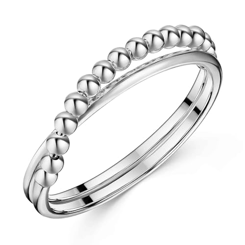 Materia Damenring Silber 925 mit Kugeln - Wickelring filigran SR-54-51 von MATERIA by Matthias Wagner
