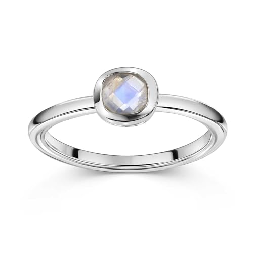 Materia Damenring Silber 925 mit Stein eckig - Edelstein Ring weiß SR-149-54 von MATERIA by Matthias Wagner