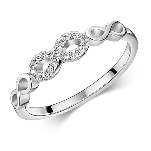 Materia Damenring Silber 925 schmal Zirkonia - Unendlichkeit Ring rhodiniert SR-168-57 Materia Damenring Silber 925 schmal Zirkonia - Unendlichkeit Ring rhodiniert SR-168-57 von MATERIA by Matthias Wagner