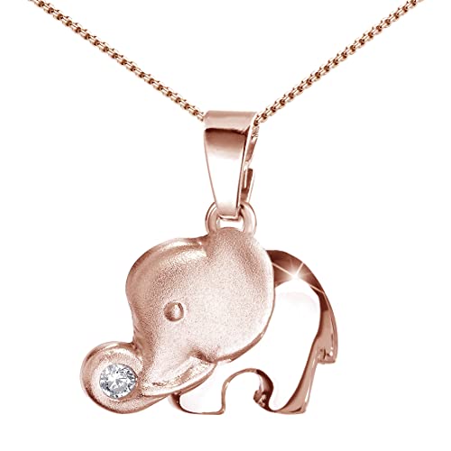 Materia Elefant Anhänger Kette rosegold Kettenanhänger Silber 925 Mädchen KA-379_K101-40 cm von MATERIA by Matthias Wagner