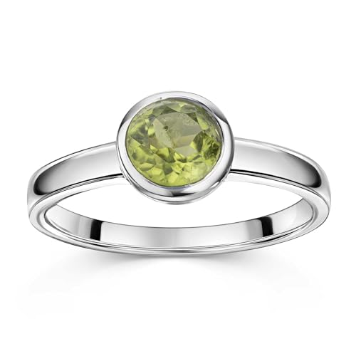Materia Frauen Ring Silber 925 grüner Edelstein - Peridot Ringe SR-183-56 von MATERIA by Matthias Wagner