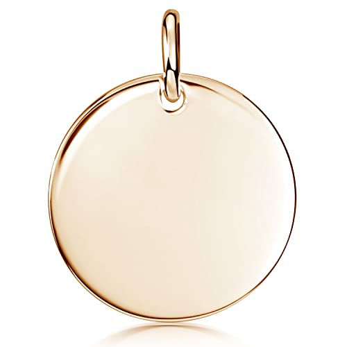 Materia Gravur Kettenanhänger Silber 925 - runder Anhänger rose vergoldet KA-323-Rose_Ohne Gravur von MATERIA by Matthias Wagner